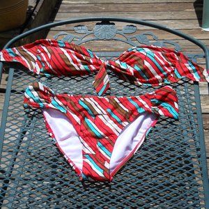 Eidon Bandeau Geometric Bikini Size M NWOT.